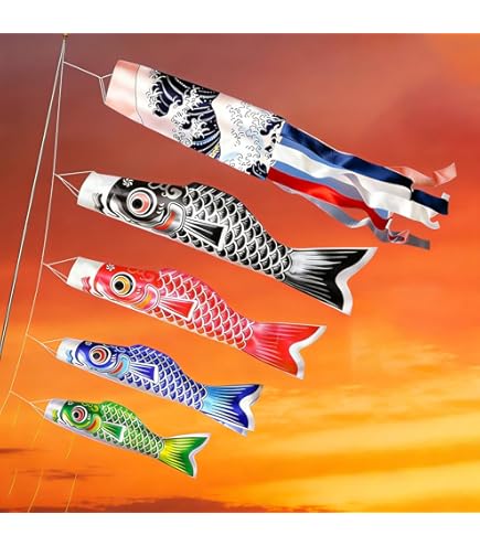 Amazon | [3m] VeroMan 鯉のぼり こいのぼり 5点セット 吹流し 七五三